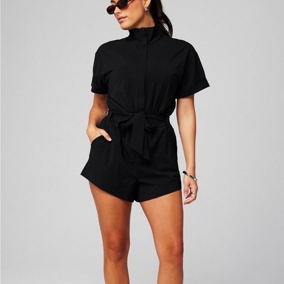 Fabletics Pants - Black Short Sleeve Jumpsuit